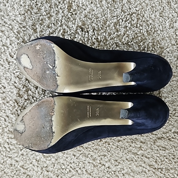 GUC Size 8.5 Navy Blue Suede Gastone Lucioli platform - Picture 5 of 9